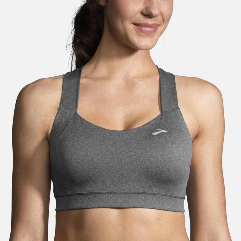 Brooks Uplift Crossback - Womens Running Bra - Grey (01976BWHQ)